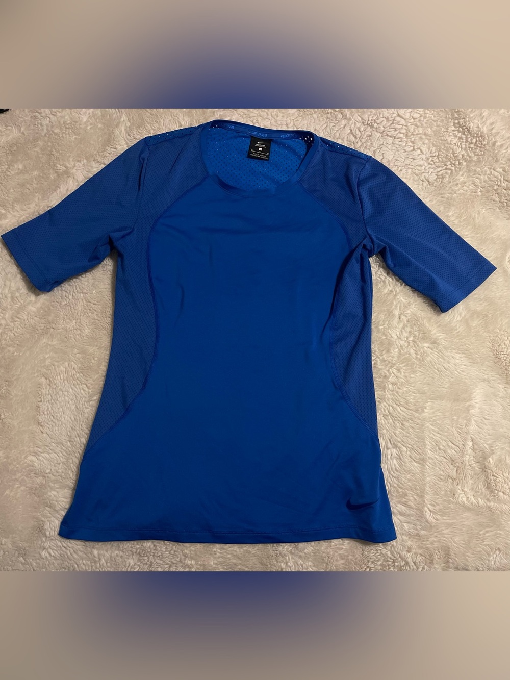 Nike Pro Hypercool Mens Athletic Tee Shirt Size Medium Blue Fitted Workout